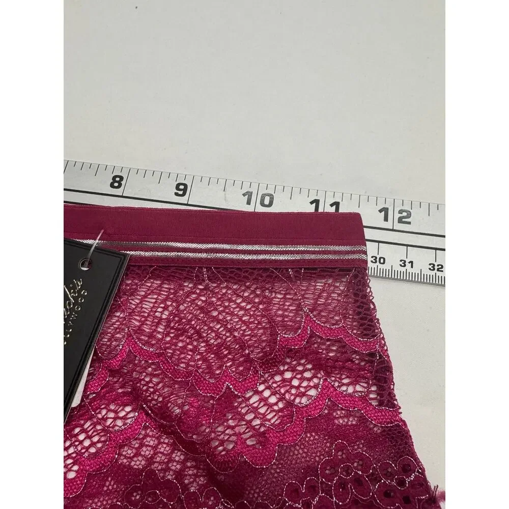 NEW Frederick's of‎ Hollywood Caroline Boyshort Panty Size L Fuchsia Silver NWT